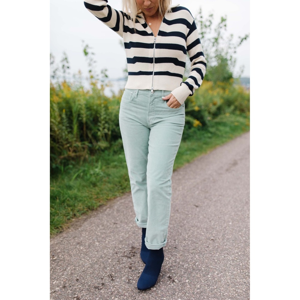 J. Crew Vintage Sim-Straight Corduroy‎ Pant Mint Green Size 32 Minimalist Preppy